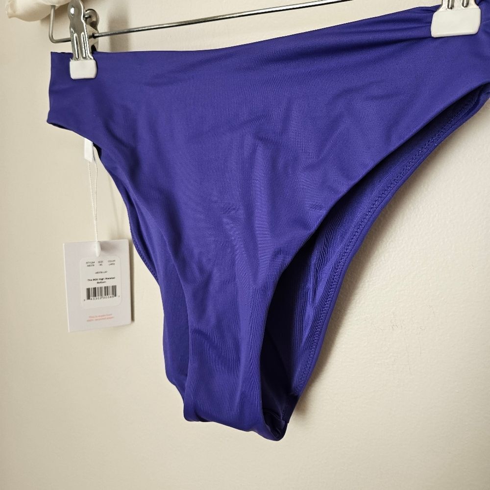 Andie Swim Bottoms Bikini The 90s High Waisted Lapis Purple Beach Vacation Solid - Picture 4 of 12